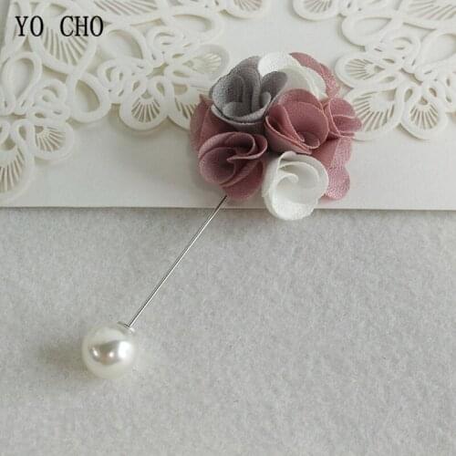 YO CHO Unique Designed Silk Cloth Boutonniere Men Wedding Artificial Flowers Men Suit Boutonniere Wedding Accessories