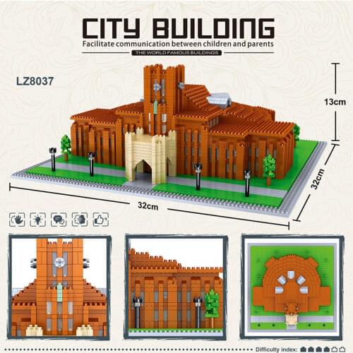 Famous City Building Tokyo University Building Block Toy DIY Building Model Assembly Decoration Ornaments Childrens Toys Gifts