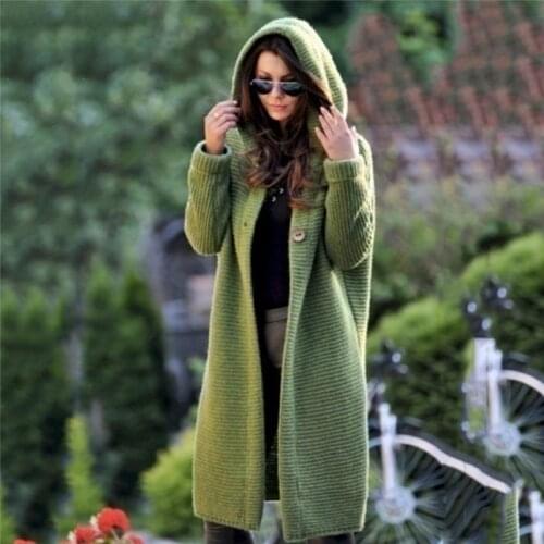 Women Long Cardigans Autumn Winter Stitch Poncho Knitted Sweater Female Large Size Shawl Cape Jacket Coat