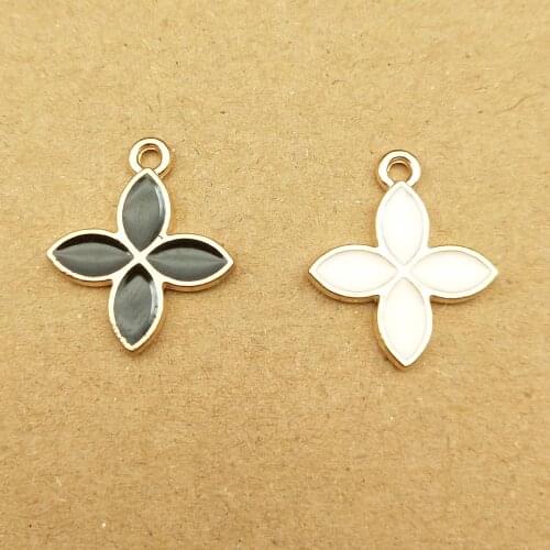 10pcs 15x17mm enamel flower charm for jewelry making fashion earring pendant necklace bracelet charms
