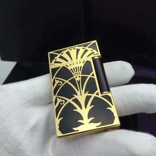 100% new vintage dupont gas lighter gas cigarette lighter polished jet gasoline flint lighter metal gas lighter