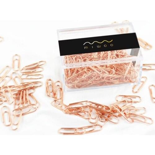28mm Acrylic Boxed Adorable Custom Bookmark Office Accessories rose gold Clips Paper Clips Metal Paper Clips Bureau Accessoires