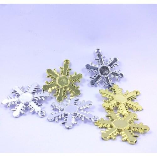 4cm Plated Snowflake 20pcs Christmas Tree Pendant Decoration Hanging Ornaments Christmas Decoration for Home Party Supplies