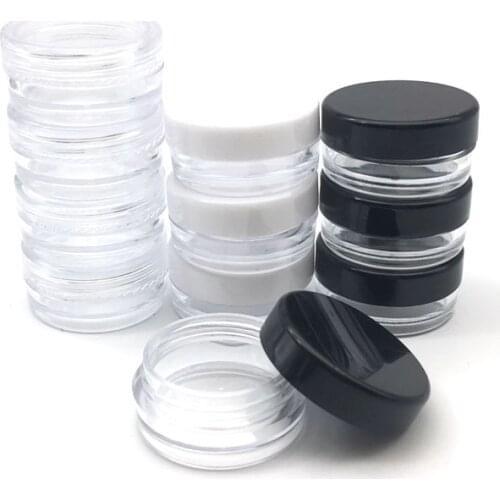 50pcs 2g 3g 5g 10g 15g 20g Plastic Cosmetic Portable Lip Balm Container Empty Jars Clear Bottles Eyeshadow Makeup Cream Pots