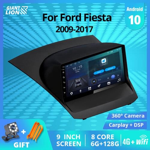 Car Radio For Ford Fiesta 2009-2017 Android 10 2 Din 9 Inch Multimedia Stereo Navigation GPS Car DVD Player Bluetooth 2DIN DVD