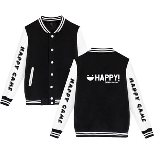 Happy Game Baseball Jacket Coat Men Women Hoodie Sweatshirts Tops Long Sleeve Unisex Harajuku Hoodies Jackets Streetwear Clothes