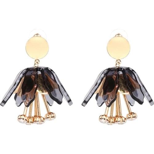 Big Earrings for Women Trendy Boucle D'oreille Dangle Earring Brincos JURAN Fashion Costume Jewelry White Black 4 Colors Clear