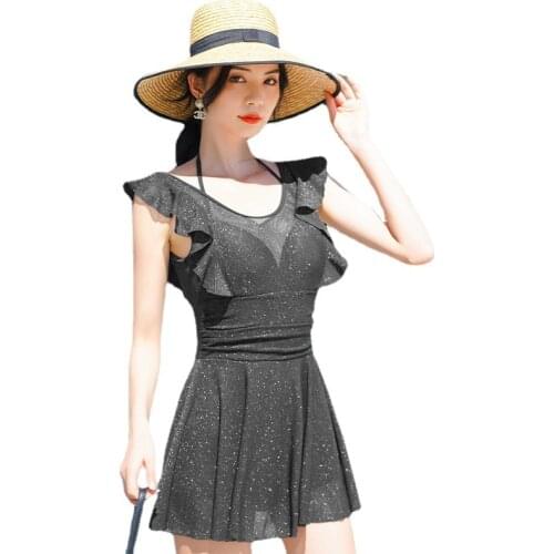 Quick-drying High Elasticity Slim Bikini Ladys Swimwear Solid Color One-piece Girl Beach Swimsuit Women One Piece