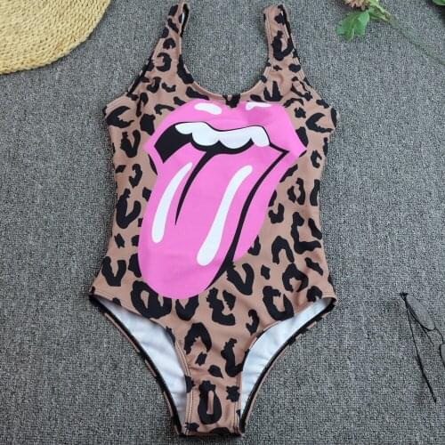 One Piece Swimsuit 2021 Sexy Leopard Swimwear Women Swimsuit Push Up Bathing Suit Sport Backless Bodysuit Beach Wear Monokini