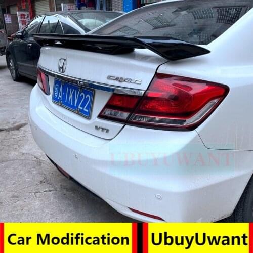 For Honda Civic 9.5 Generation 2014-2016 High Quality Primer Color Exterior Rear Spoiler Tail Trunk Boot Wing Decoration