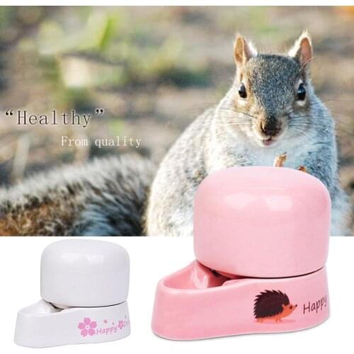 Hamster Hedgehog Ceramic Feeding Bottle Drinking Water Feeder Holder Pet Supply