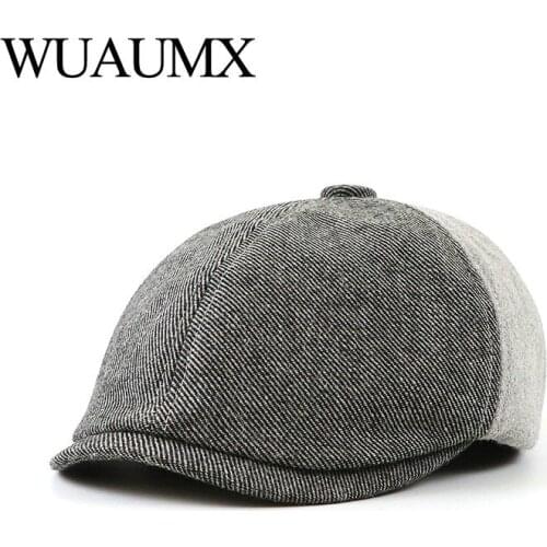 NEW Casual Retro Newsboy Cap For Men British Style Patchwork Herringbone Caps Beret Hats Women Spring Autumn Painters Hats
