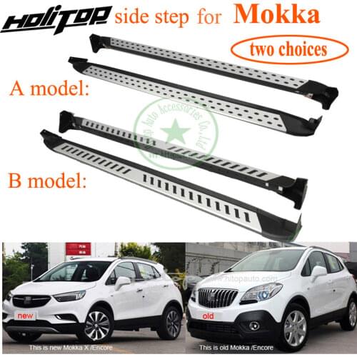 Encore mokka hot side step bar running board,hot sale China,two choices,stainless steel+aluminum alloy+ABS,quality supplier