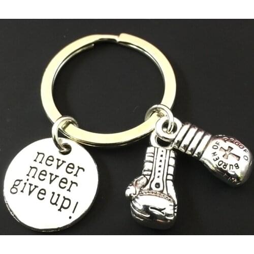 Fashion Metal Boxing Gloves Pendant Keychain I Love Boxing Key Chain Boxer Movement Mens Car Keyring for Man and Boxing Lovers