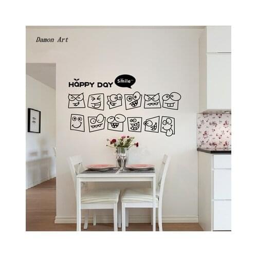 Cartoon Head Sticker Funny Expression Decoration Kitchen Dining Room Painting Kids Room Background Wall Stickers Home Decor