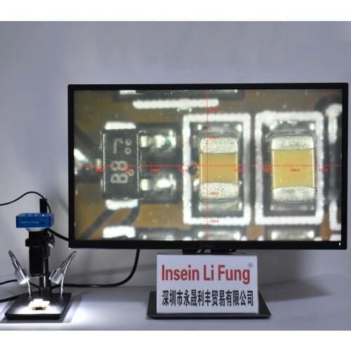 20MP 1080P 60FPS HDMI USB Industry Digital Video Microscope Camera+10X-200X Zoom C Mount Lens+Small Universal LED light Bracket