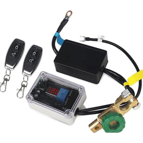 2 Remote Control Car Battery Master Switches Universal Auto Voltmeter Display Power Master Battery Cut Off Switch With Gloves