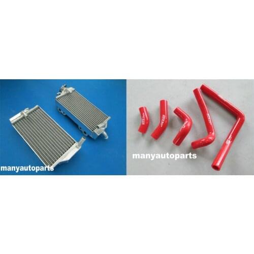 Aluminum alloy radiator+red silicone hose for Honda CR250R CR 250 2-STROKE 2005 - 2007 05 06 07