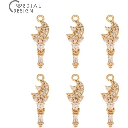 Cordial Design 50Pcs 8*24MM Earrings Accessories/CZ Charms/Jewelry Findings & Components/Hand Made/DIY Pendant/Earring Making