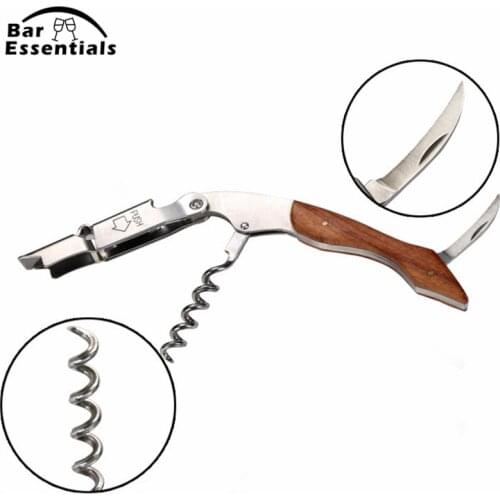 Multifunction Wood Handle Wine Corkscrew Bottle Opener Stainless Steel Antique Wine Tools