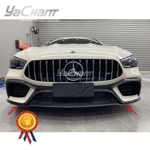 Carbon Fiber/Fiber Glass Front Bumper Splitter 3pcs Fit For 2019-2020 MB AMG GT63S 4D Coupe X290 OEM Front Bottom Lip