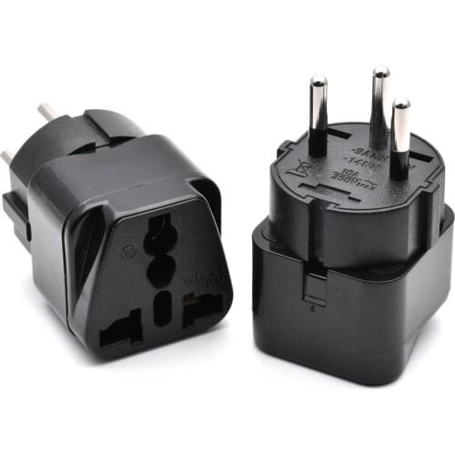 Universal Black Copper 10A 250V EU US UK AU Japan Swiss Germany France To Israel Egypt Pakistan Adapter Plug Type H Plug