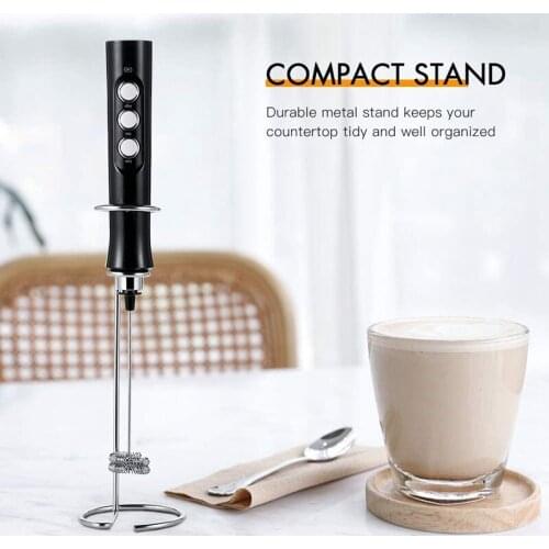 Milk Frother Handheld Foam Maker with Stainless Whisk for Cappuccino Latte Bulletproof Coffee Protein Powder