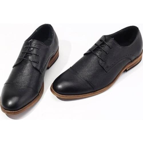 High Quality Lace up board shoes Retro shoes for men Genuine Leather Endland Style Mens shoes wedding Men shoes