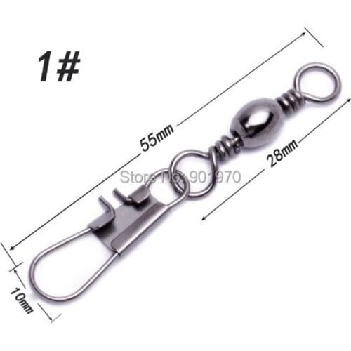 100pcs/lot High Quality big game Fishing Swivel with 8 word Rolling Connector Size 1# 1.7g/pcs