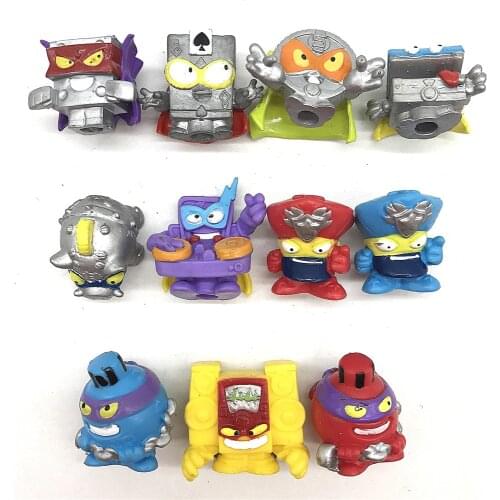 11pcs/lot Superzings Rare Silver Garbage Doll Rubber Cartoon Anime Action Figures Toy Super Zings Collection Model Kids Toys