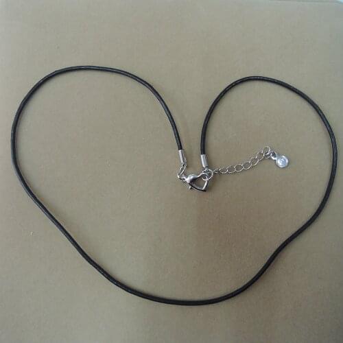 12 pcs neck cord, with heart clasp and chain. 18 inch length ,2mm leather cords