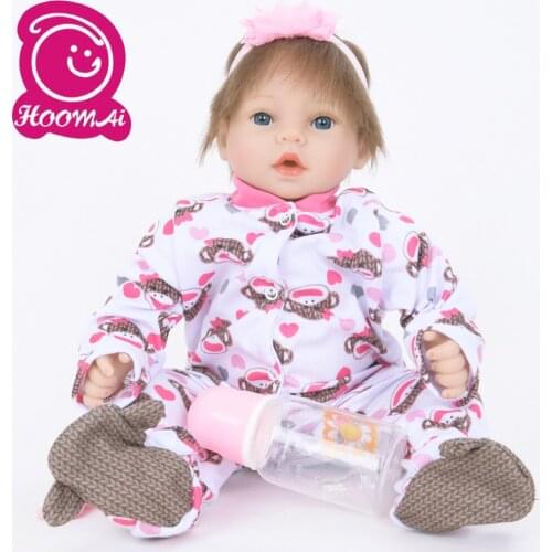 18" Hot Sale Bebe Reborn Baby Doll Toy Cloth Body 45CM New Fashion Stuffed Realistic Lifelike Baby Doll Birthday Christmas Gifts