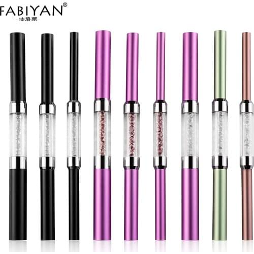 3Pcs/Set C Curve Rod Rhinestone Metal Aluminum Nail Art Tips Shaping Stick Tube Bar UV Acrylic Manicure Tool Different Size 2Way