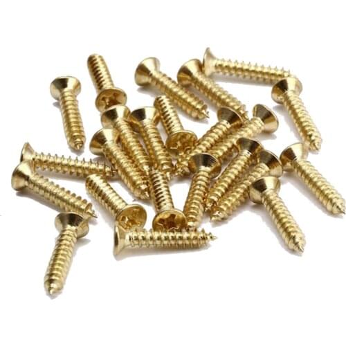 50 pcs Brass Flat Head Self-Tapping Screws DIY Tool
