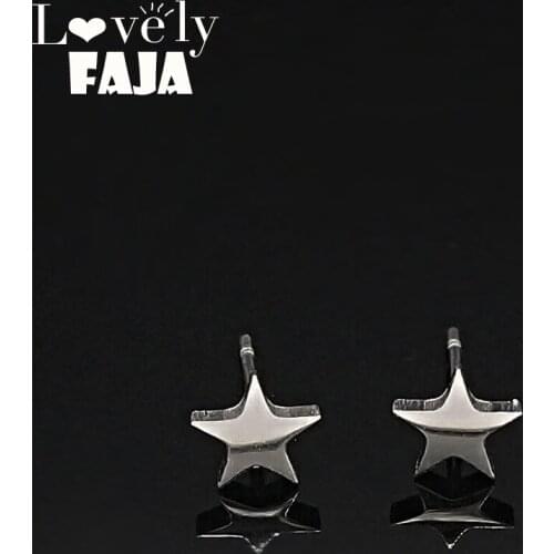 6 pairs Wholesale Fashion Star Stainless Steel Earring Set for Women Silver Color Stud Earrings Jewelry joyeria E61281S03