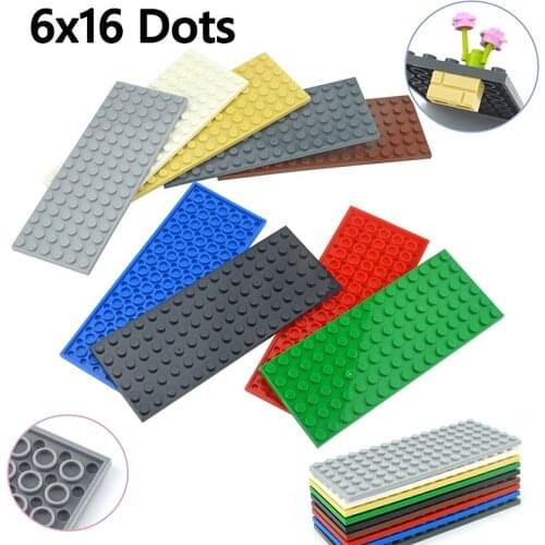 6pcs DIY Building Blocks 6x16 Dots Thin Figures Bricks Educational Creative Assembles Particles Size Compatible With 3027 Toys