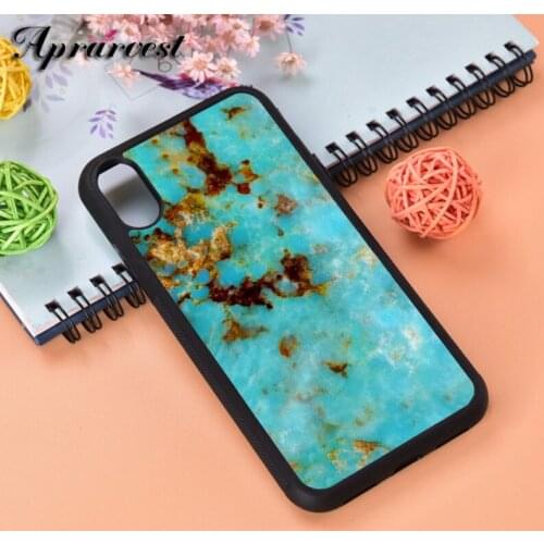 Aprarvest Turquoise Silicone Rubber Phone Case Cover For iPhone 5 5S SE 6 6S 7 8 PLUS X XS XR MAX 11 PRO