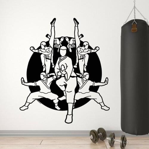 Martial Arts Wall Decal Fighter Boxing Sport Vinyl Window Stickers Karate School Teens Bedroom Gym Interior Decor Wallpaper E571
