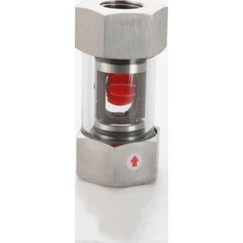 1/4" 3/8" 1/2" 3/4" 1" BSPT Female In-Line SS304 Stainless Window Sight Flow Indicator With Impeller Hydraulic Oil Water