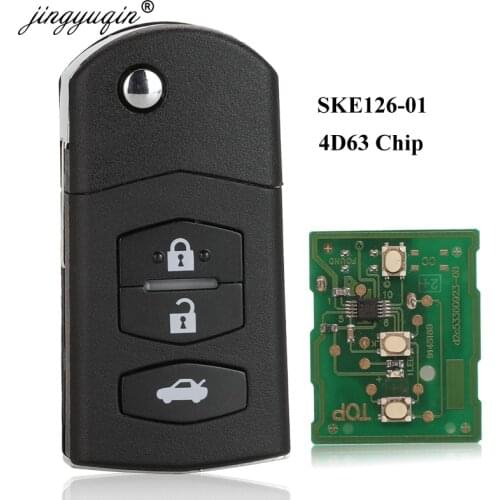 Jingyuqin SKE126-01 433Mhz 3 Button Remote Flip Key Fob for MAZDA Car 2 M2 Demio /3 M3 Axela/ 5 M5 Premacy / 6 M6 Atenza / 8 M8