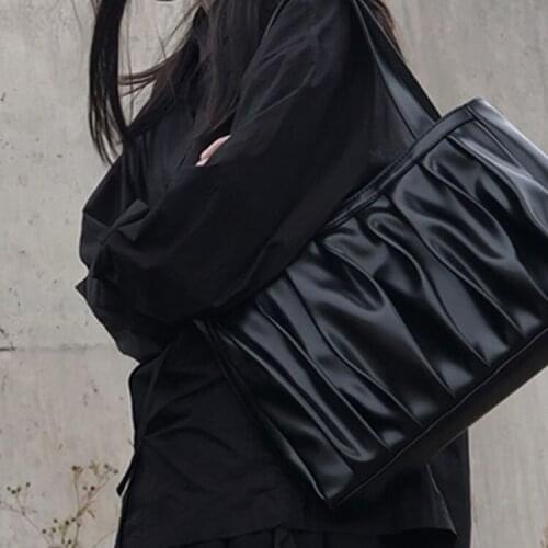 Cool Wrinkle Design Japanese and Korea Style Computer Shoulder Bag Female 13.3 14 15.6 Inches for Macbook Lenovo DELL HP