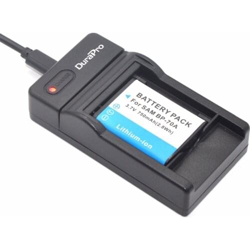 1pc BP 70A BP-70A 750mAh Rechargeable Camera Li-ion Battery + USB Charger for Samsung ST60 ST61 ST70 ST71 ES65 ES67 Camera