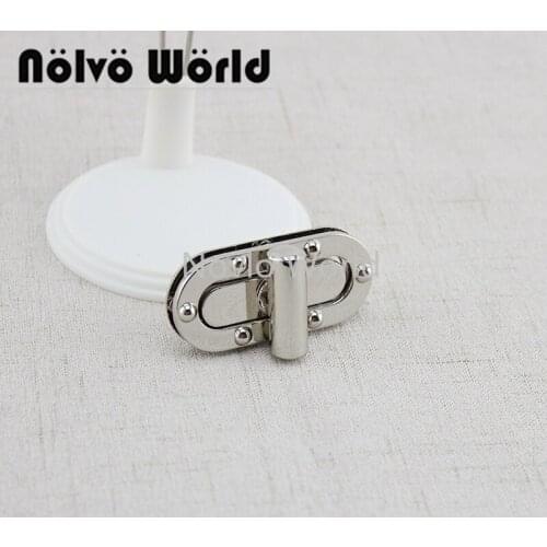 Nolvo World 2-10 pieces 70*40mm Silver Brush antique brass Twist Turn Clasp Lock Hardware Accessories Bag Lock DIY Lock