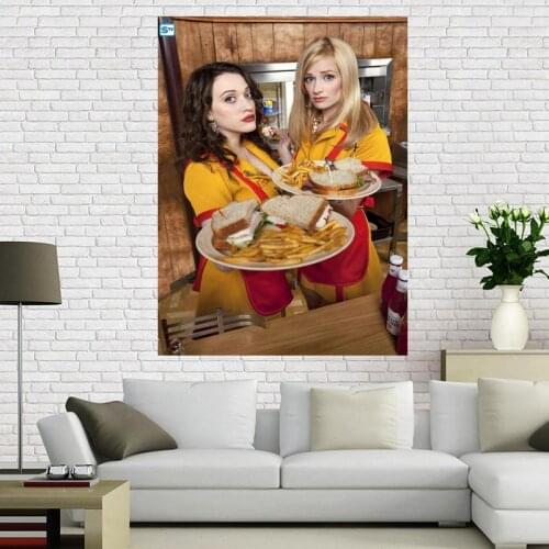 Novelty Print Your Own Picture On Room Wall 2 Broke Girls Style Poster Canvas Silk poster 20x30cm 27x40cm 30x45cm
