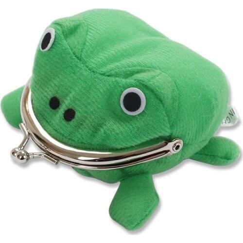 Novelty Adorable Anime Frog Wallet Coin Purse Key Chain Cute Plush Frog Cartoon Cosplay Purse For Women Bag Accessories