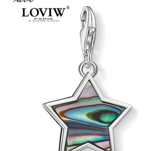 Charm Pendant Star Shell Colorful,2021 Jewelry Authentic silver-plate Gift For Women Girl Fit Bracelet