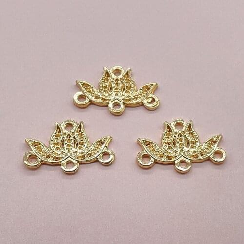 20pcs Torus lotus pendant connecting piece diy alloy accessories antique earrings diy alloy jewelry accessories alloy bottons