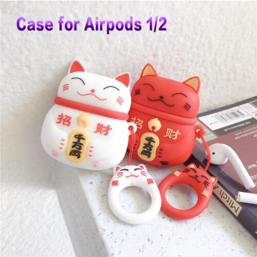 Silicone Case For Apple Airpods 1/2 Cover Protective Earphone Case Cat Headphones Cases Protective For Apple Airpods 2/1 Cover