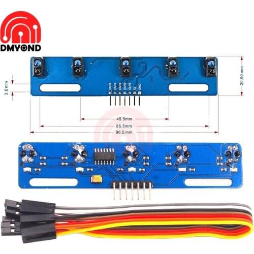 TCRT5000L 5 Way Road 5 Channel Tracking Sensor Infrared Reflective Sensor IR Photoelectric Switch Barrier Line Track Module