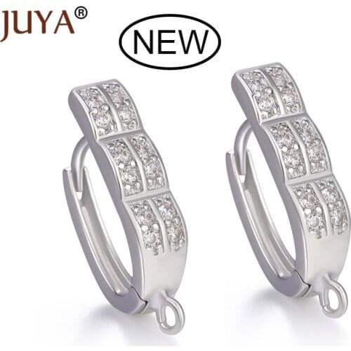 Creative AAA Cubic Zirconia Earring Hooks Accessories for Earrings Making Leverback Earwire Fittings Components DIY Handmade